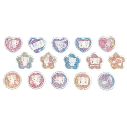マシュマロみたいなふわふわにゃんこ　クリスタルシール（音符）